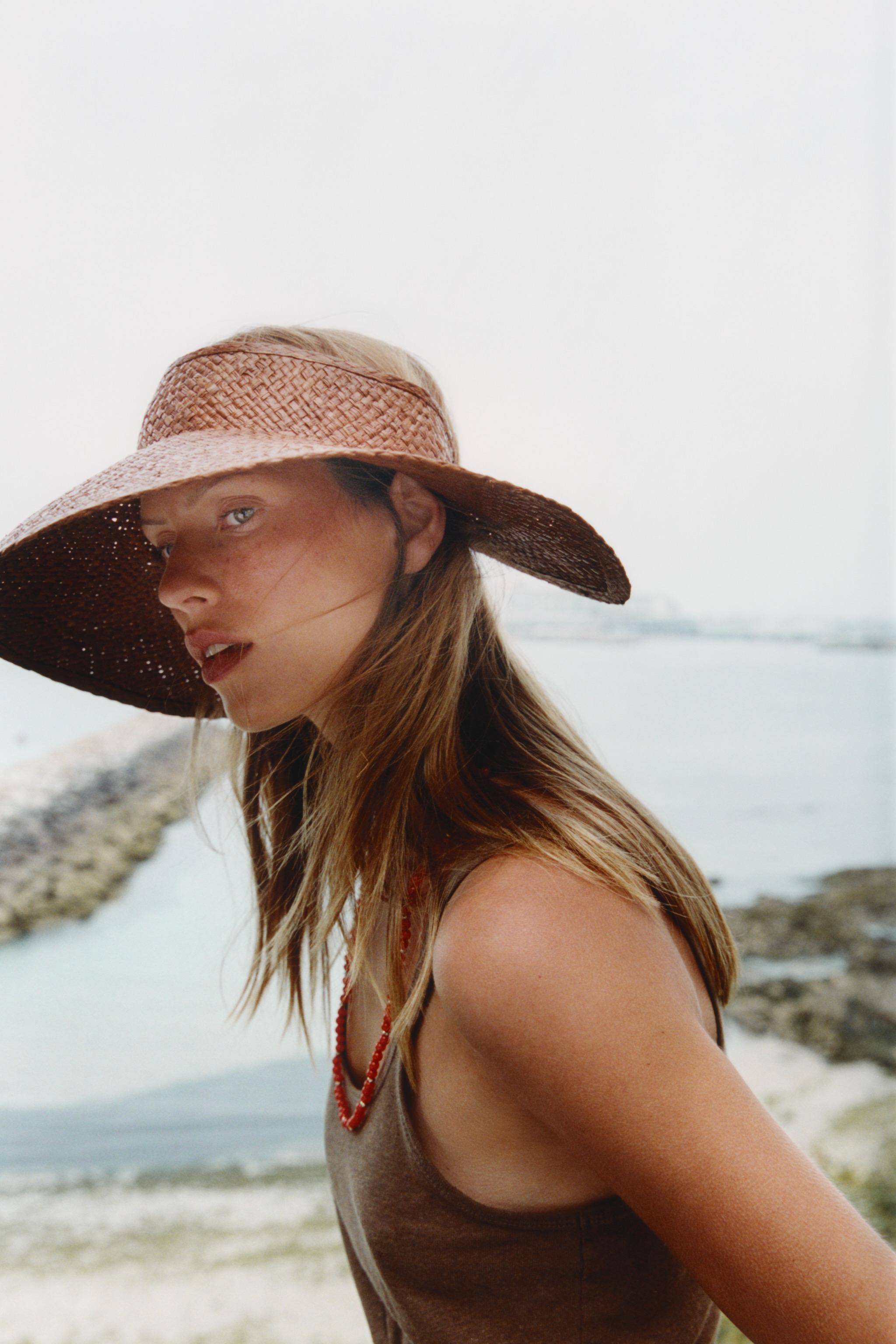 100% RAFFIA BRAIDED VISOR